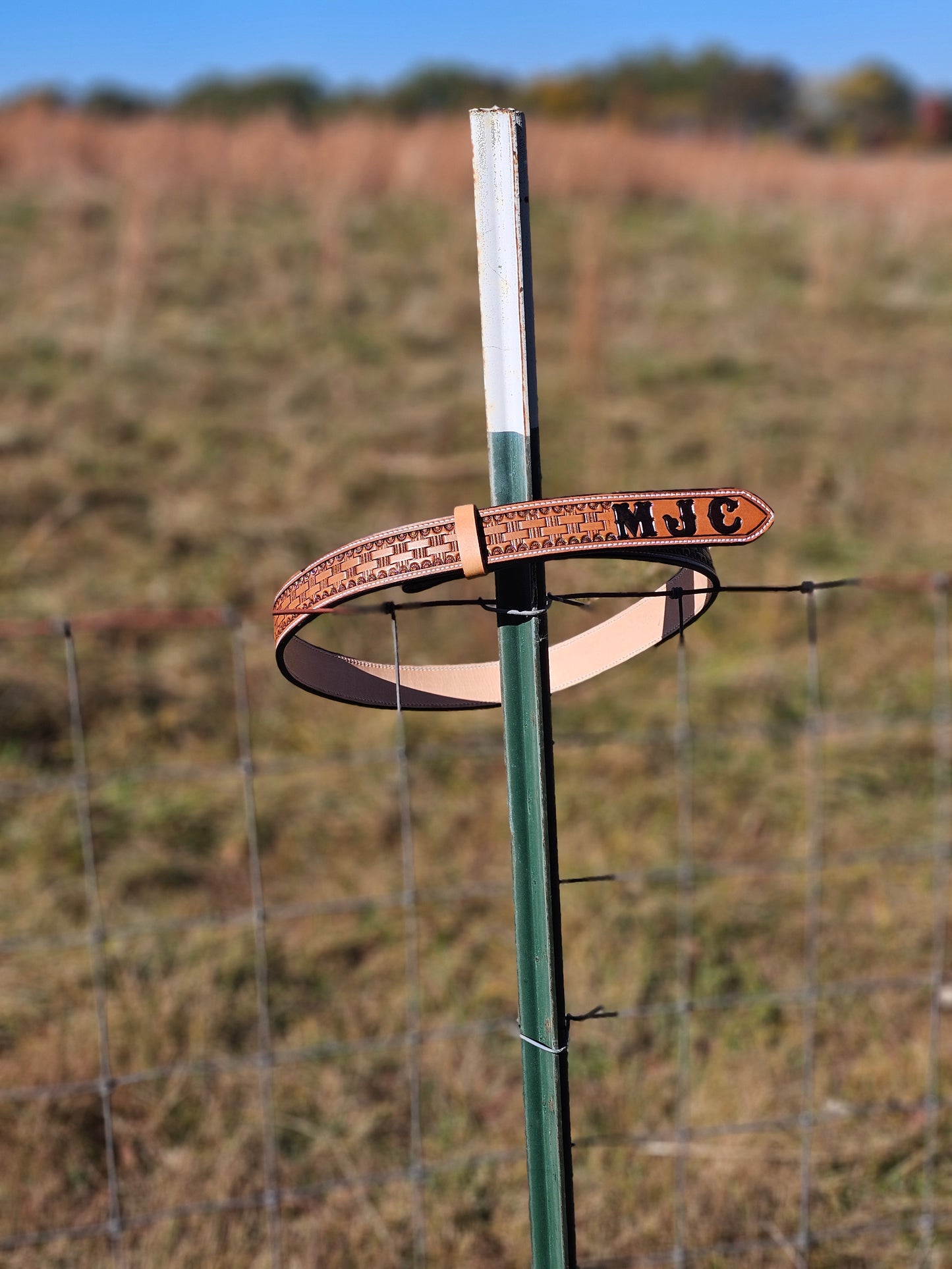 Custom Basketweave & Geometric Stamped Belts