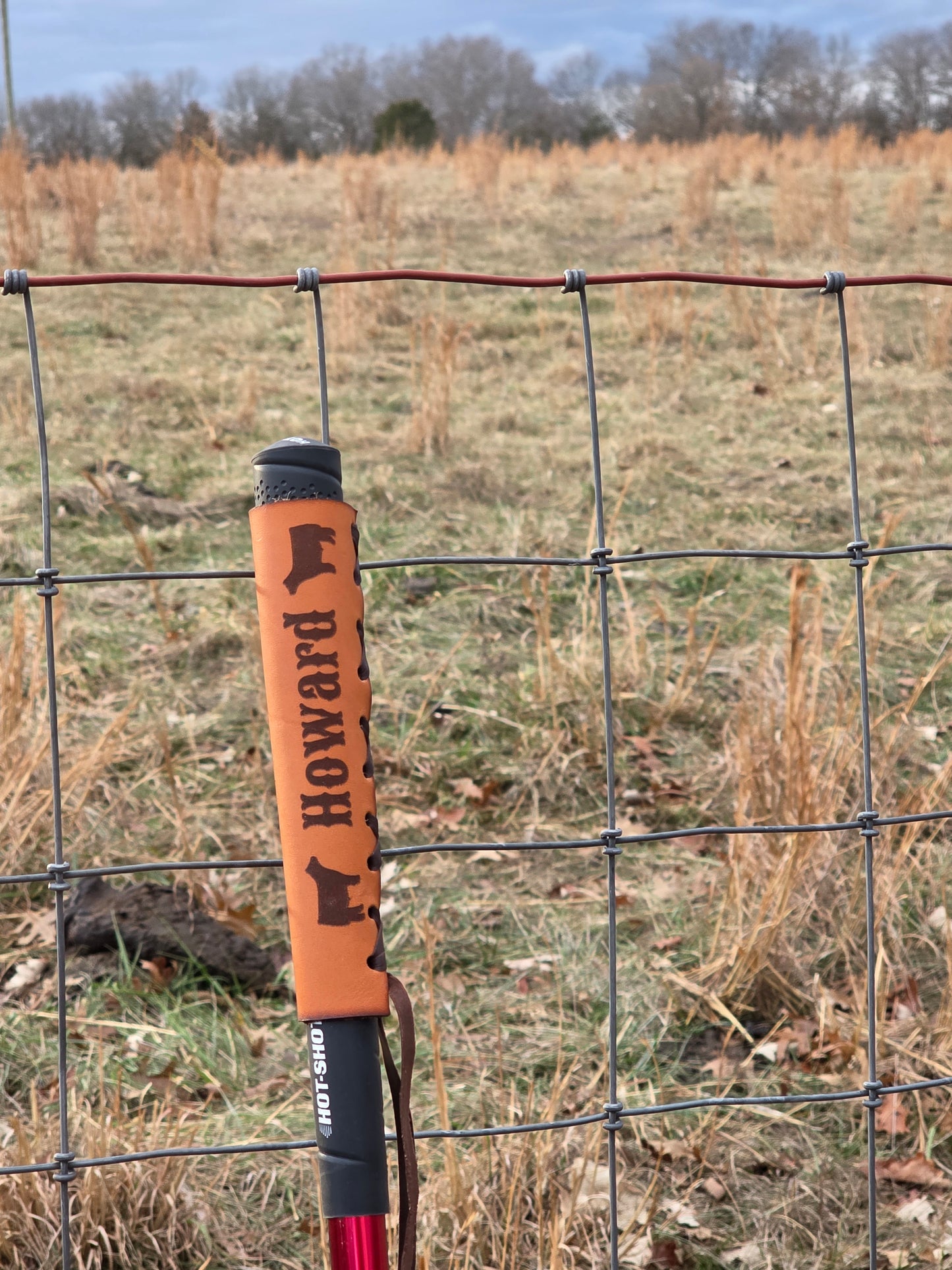 Custom Leather Show Stick Wraps - Laser Engraved