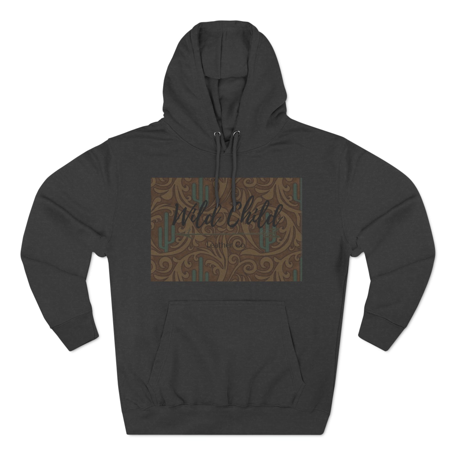Wild Child Leather Co Tooled Leather & Cactus Fleece Lined Hoodie