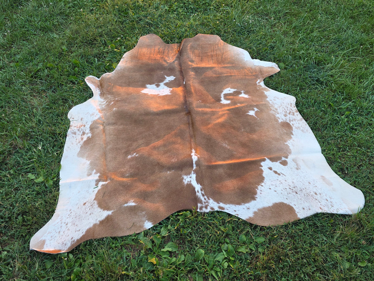 Red & White Speckled Brazilian Cowhide Rug – Genuine Hair-On Hide