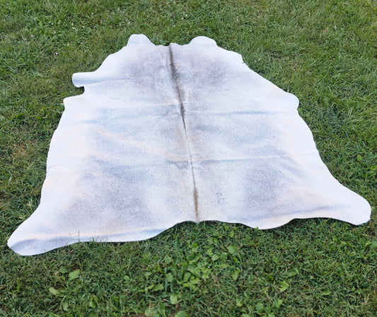 Grey Brazilian Cowhide Rug with Dorsal Stripe – Genuine Hair-On Hide