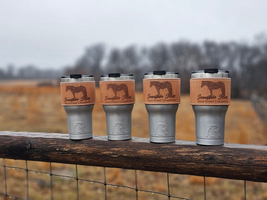 Custom Leather Wrapped Tumblers (Laser Engraved)
