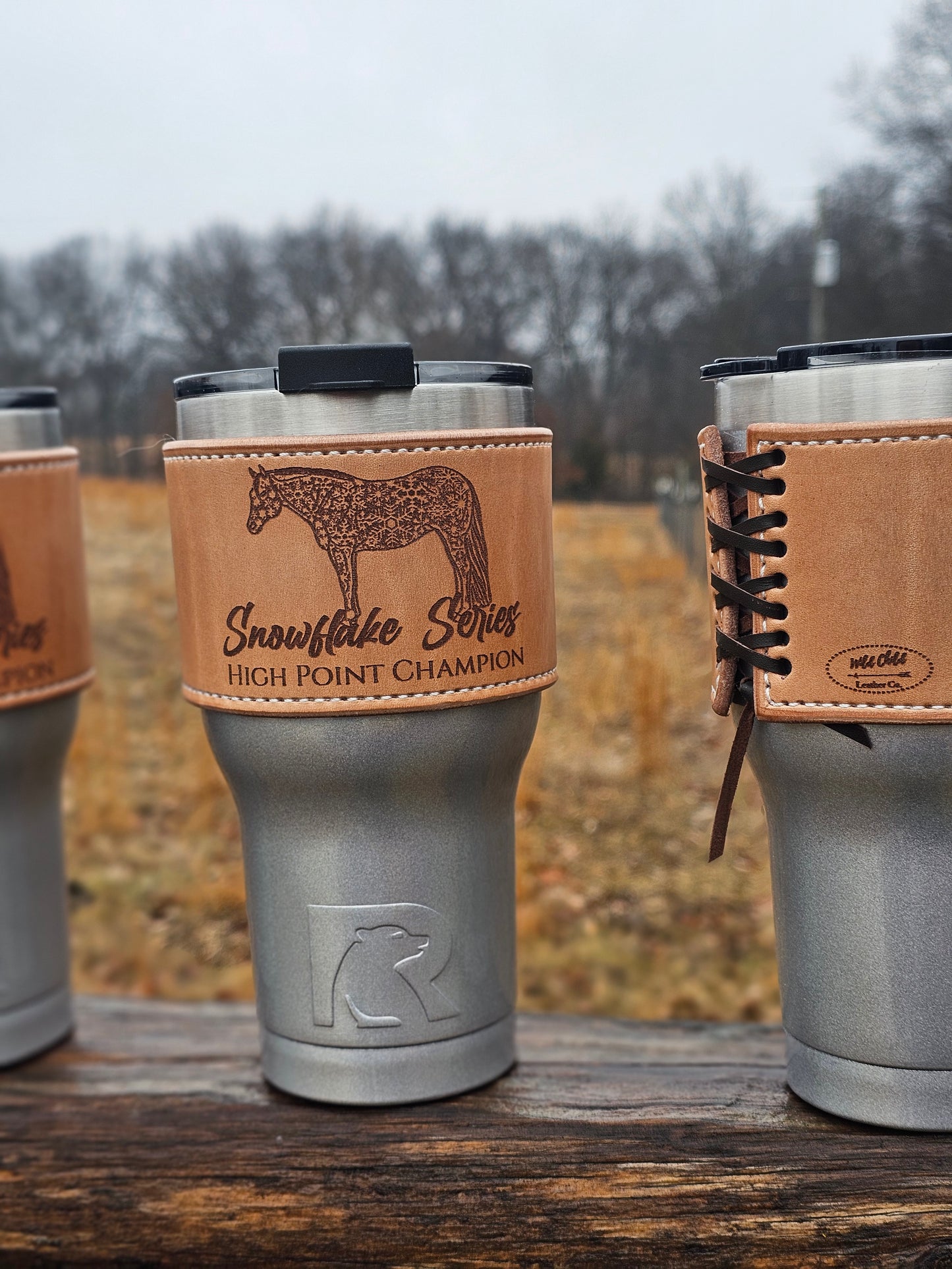 Custom Leather Wrapped Tumblers (Laser Engraved)